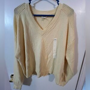 Ana Women’s L V-Neck Women's Sweater yellow